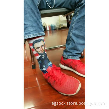 knitted printed funny cartoon colorful cushioned socks